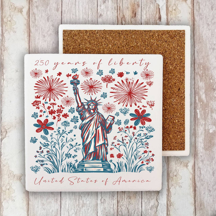 Patriotic Liberty 250 Anniversary America Stone Coaster