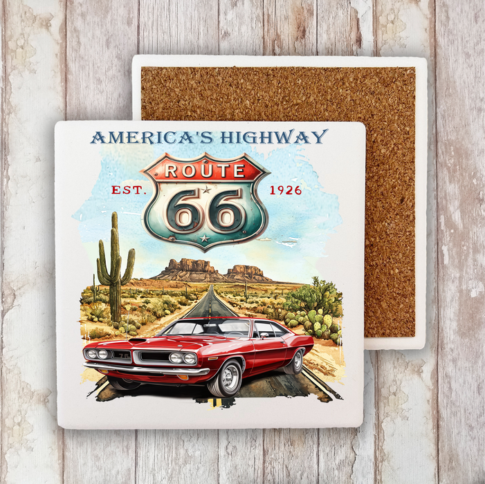 Route 66 America's Highway  Stone Coaster