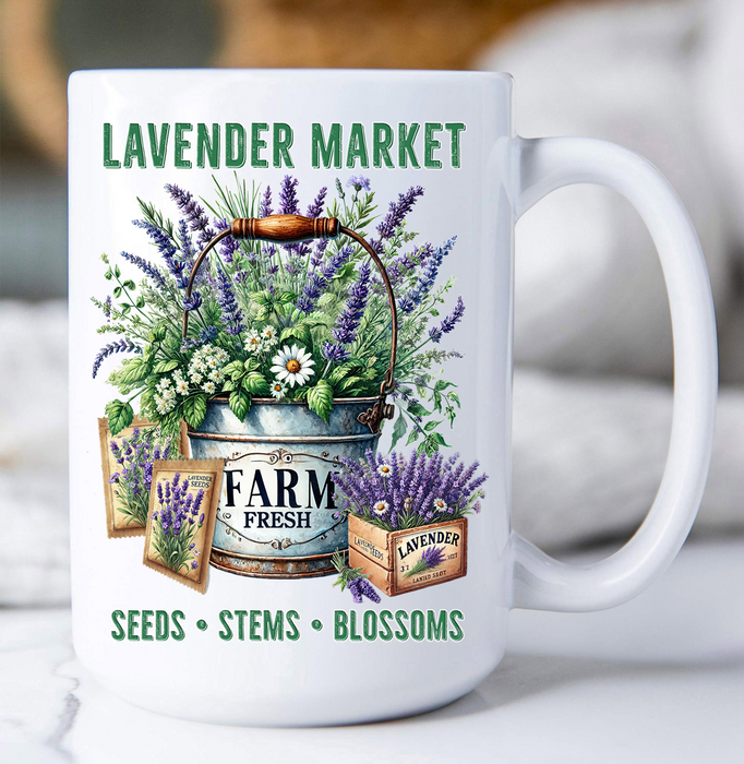 Lavender in Buckets Market Coffee Mug