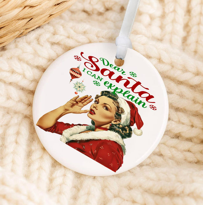 Christmas Santa I Can Explain Ornament