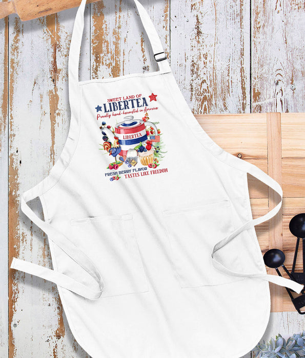 Farmhouse  4th of July Patriotic Liberty Tea Apron