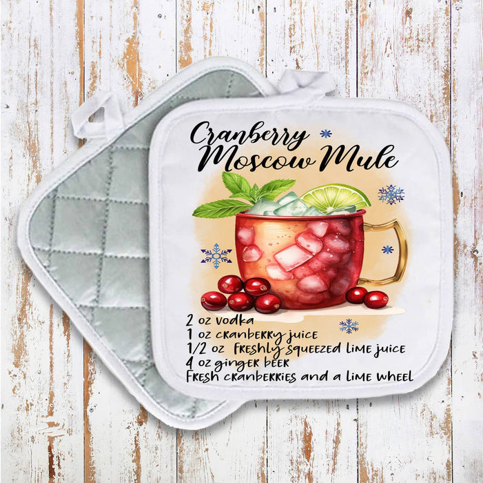 Christmas Cocktail Cranberry Moscow Mule Pot Holder O