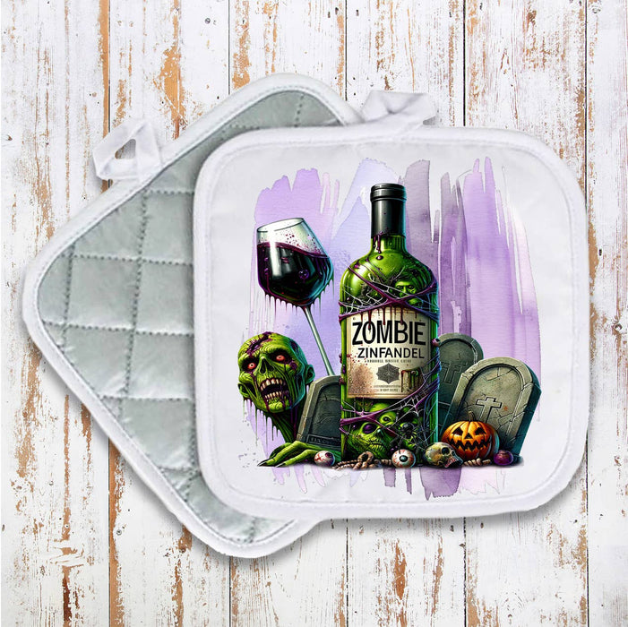 Halloween Zombie Zinfandel Pot Holder Oven Mitt