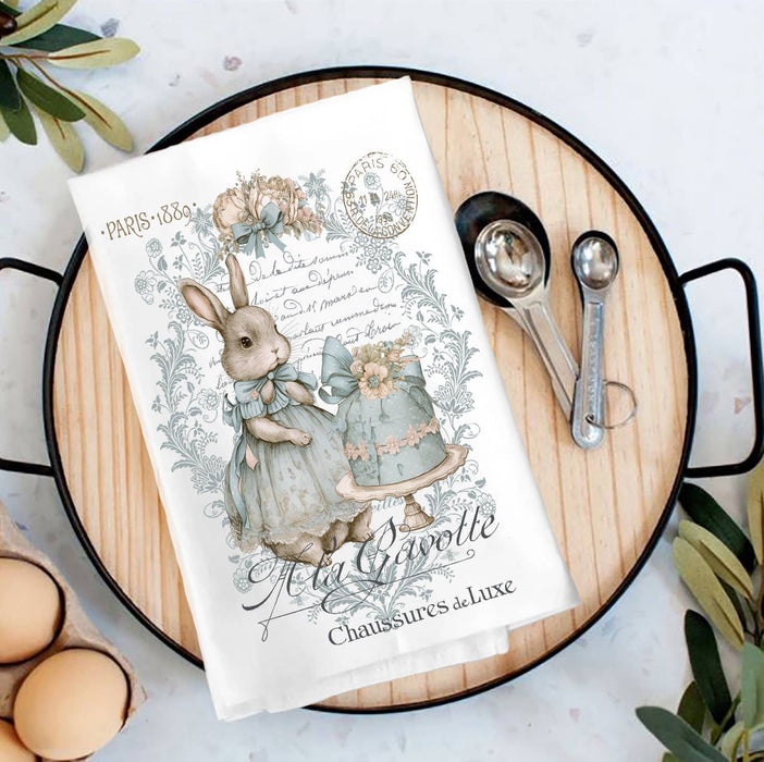 Shabby Chic French Easter Bunny Tea Towel