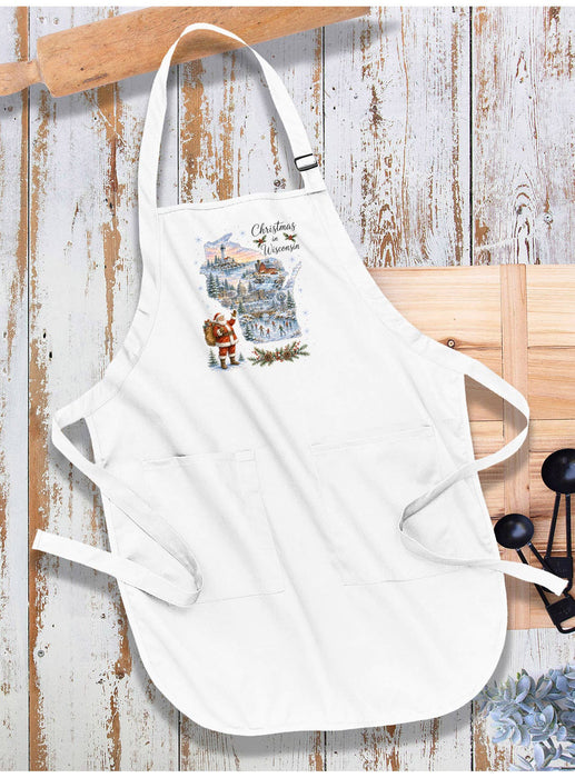 Christmas in Wisconsin State Map Apron