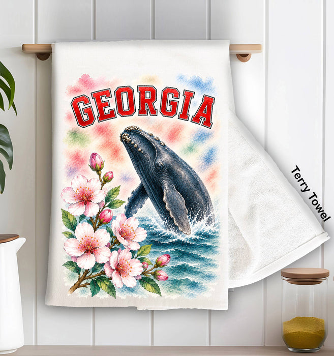 Georgia State Bird and Animal Kitchen Terry Towel