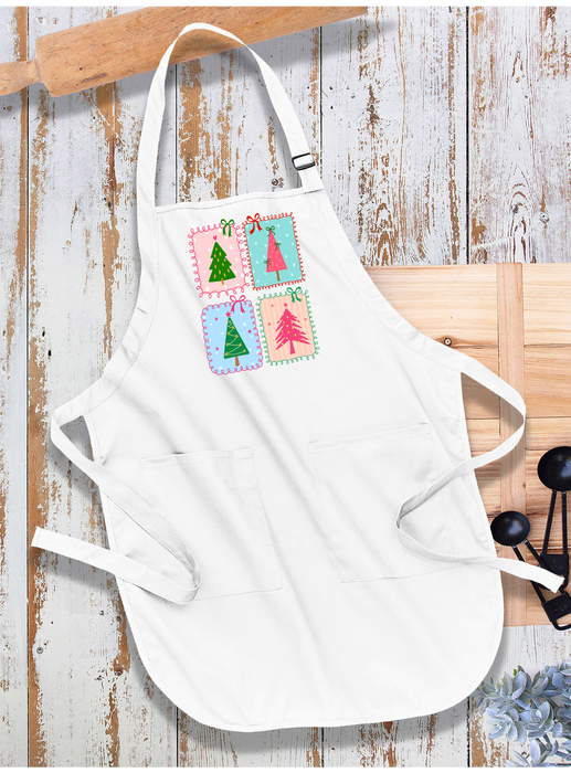 Christmas Tree Hand-Drawn Frame Apron