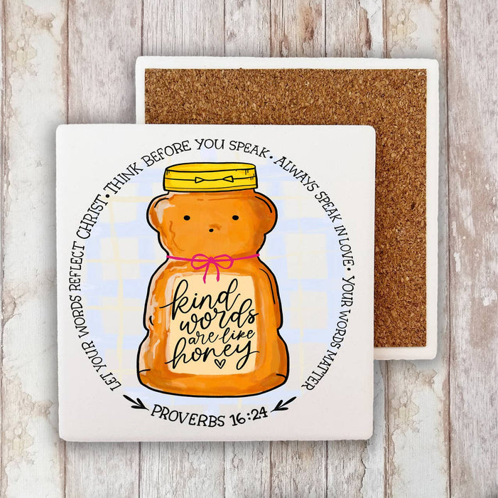 Kind Words are Like Honey Spiritual Stone Coaster