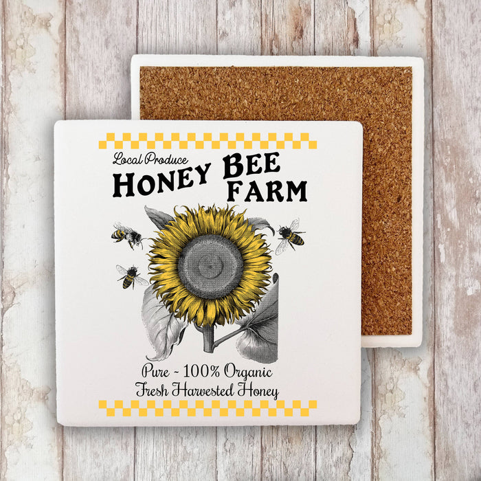 Honey Bee Farms Sunflower Stone Coaster