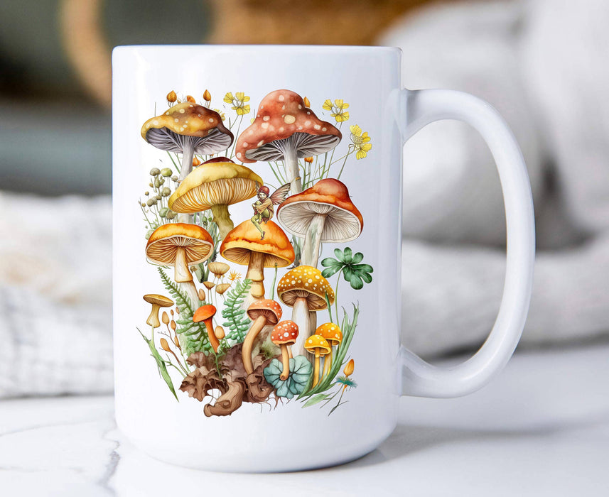 Vintage Mushrooms Botanicals Fairy Coffee Mug