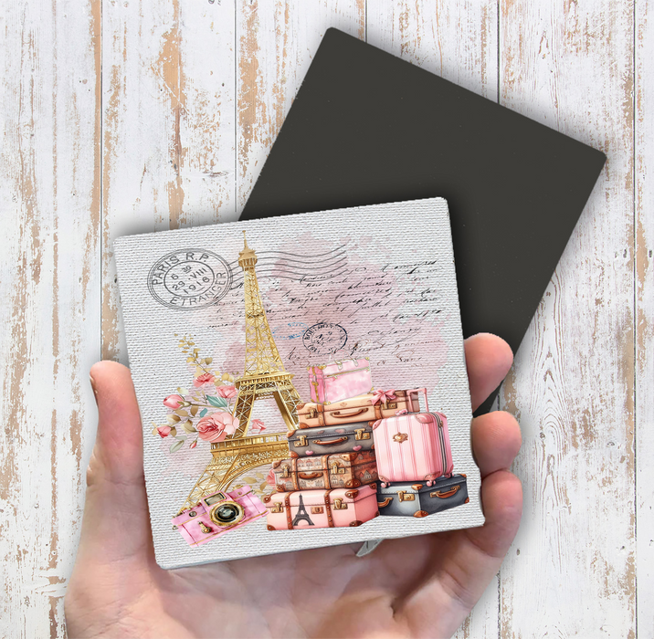 French Paris Eiffel Tower Luggage Magnet Fridge