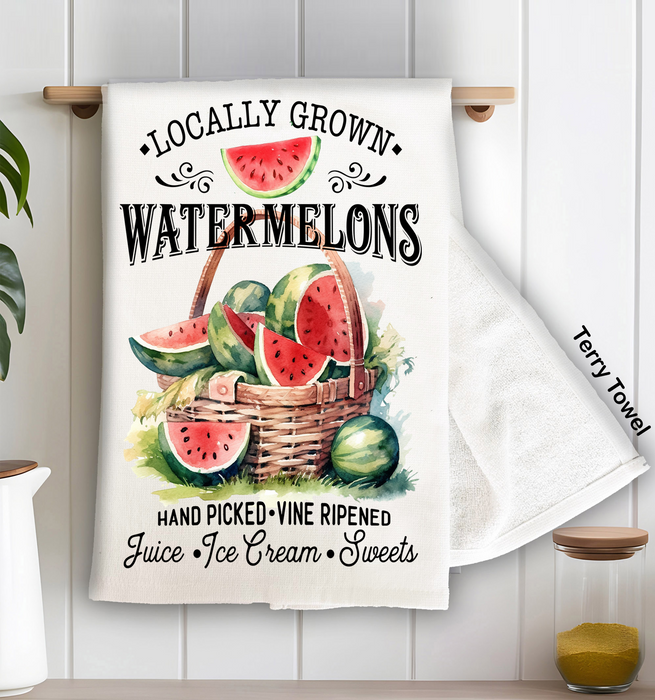 Locally Grown Watermelon  Kitchen Terry Towel