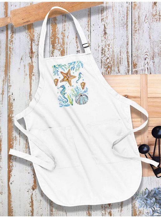 Coastal Blue Starfish Sea Horse Ocean Apron