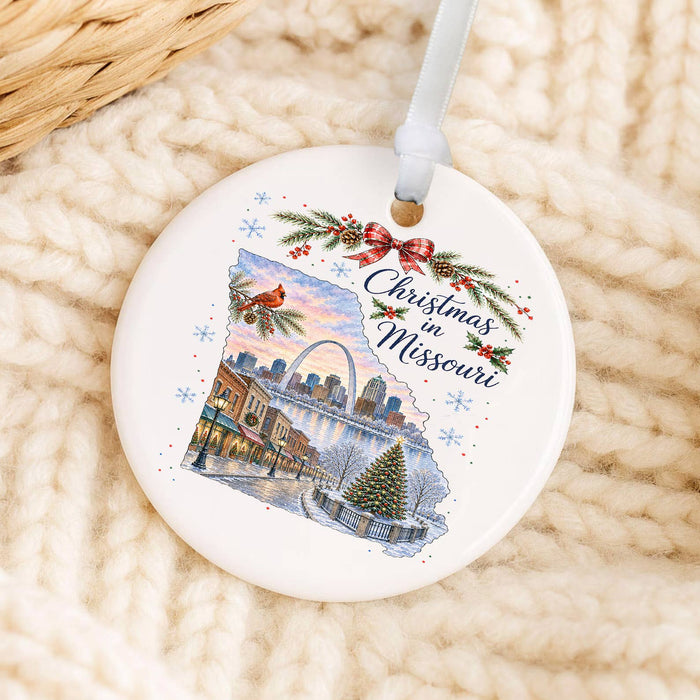 Christmas in Missouri State Map Ornament