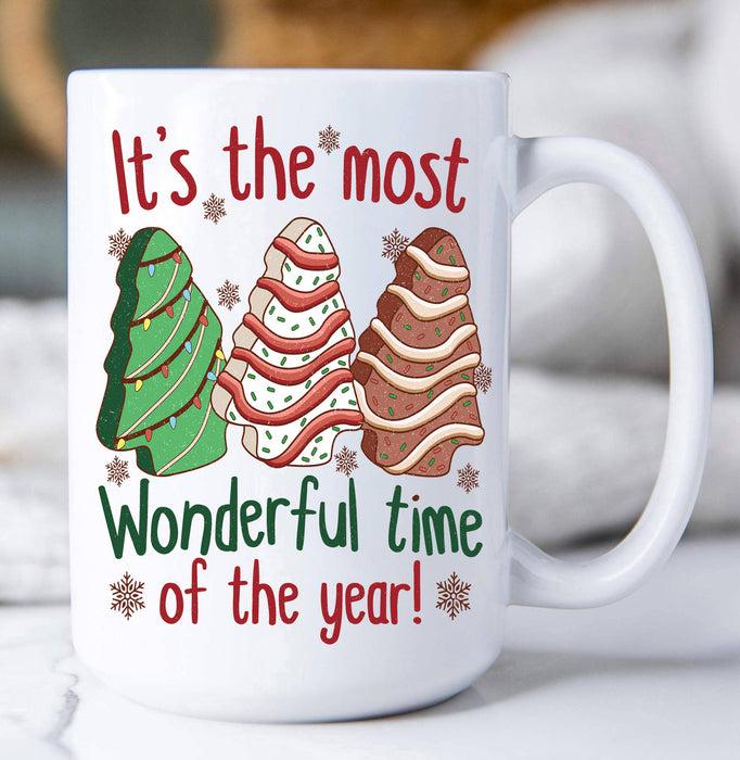 Christmas Tree cakes Wonderful Time Coffee Mug