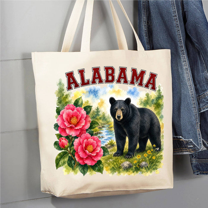 Alabama State Bird and Animal Canvas Tote Bag