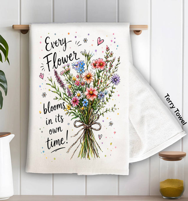 Every Flowers Blooms its own Way Kitchen Terry Towel