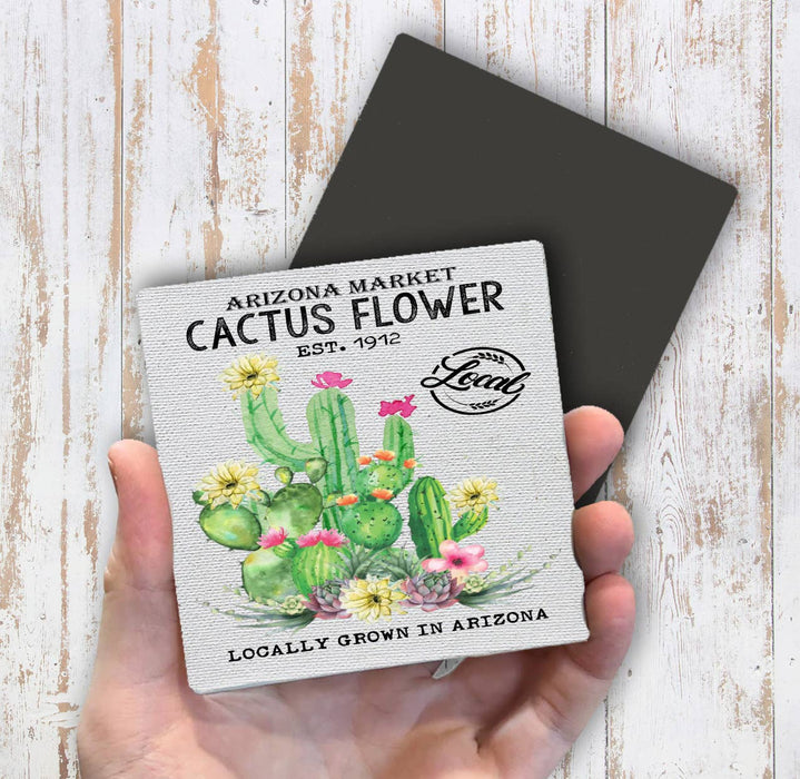 Arizona State Cactus Flower Souvenir Magnet Fridge