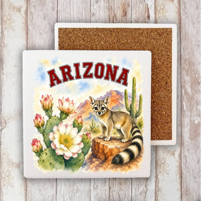 Arizona State Bird and Animal Stone Coaster