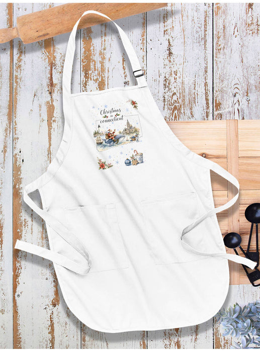 Christmas in Connecticut State Map Apron
