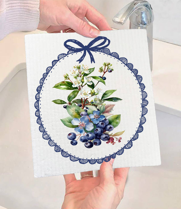 Vintage Blueberries Swedish Dishcloth