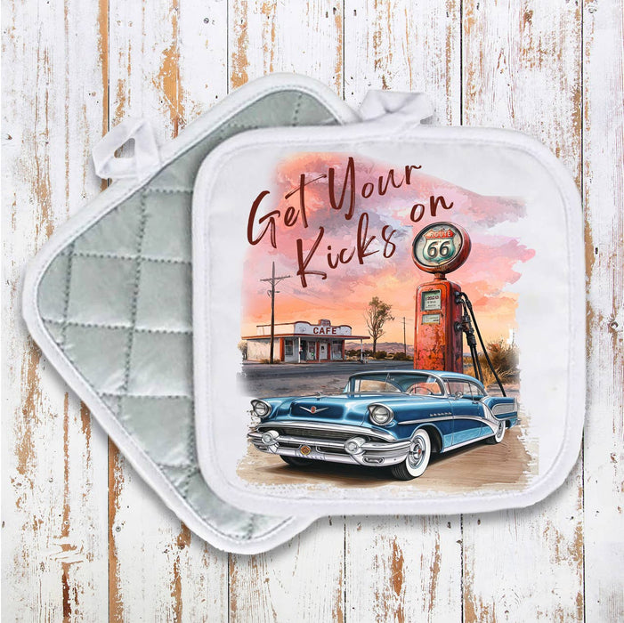 Route 66 Get Your Kicks Gas Pump Pot Holder Oven Mitt