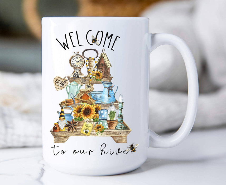 Welcome to the Hive Honey Bees Coffee Mug