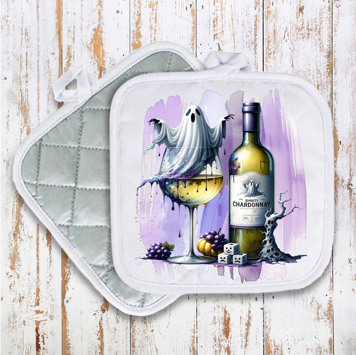 Halloween Gostly Chardonnay Pot Holder Oven Mitt