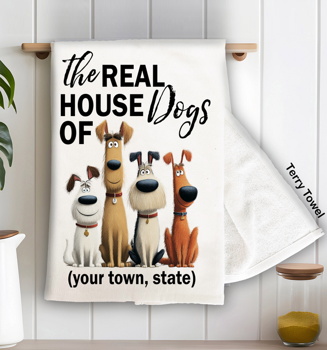 The Real House Dogs of  Kitchen Terry Towel