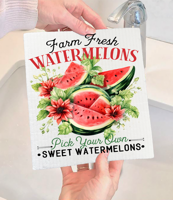 Farm Fresh Watermelon  Swedish Dishcloth
