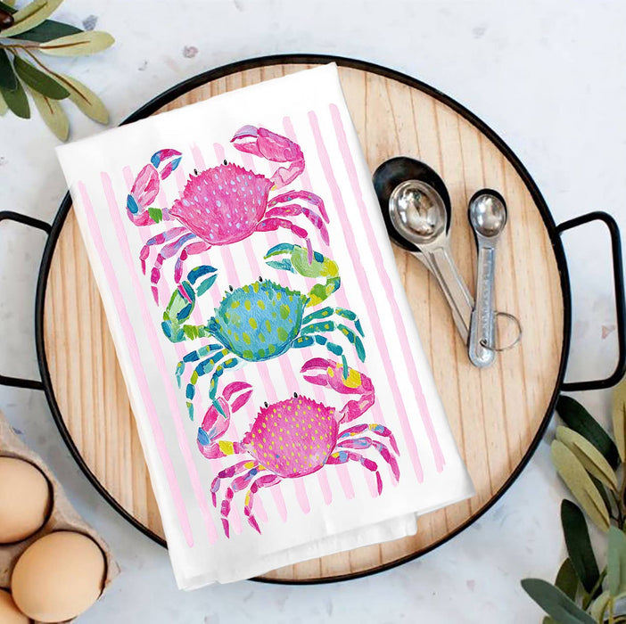 Coastal Crabs Pastel Tea Towel