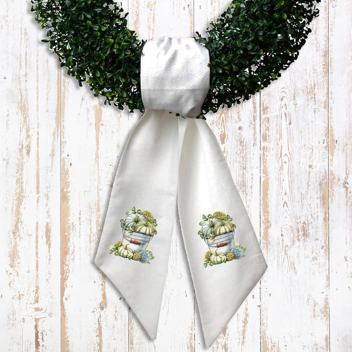 Fall Autumn Pumpkin Hydrangea Wreath Sash