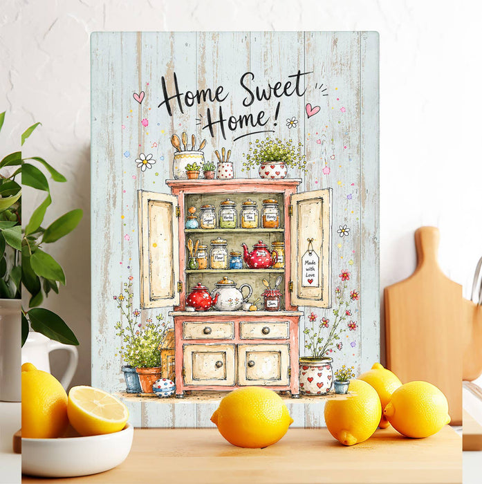 Country Cabinet Home Sweet Home Glass Cutting Board