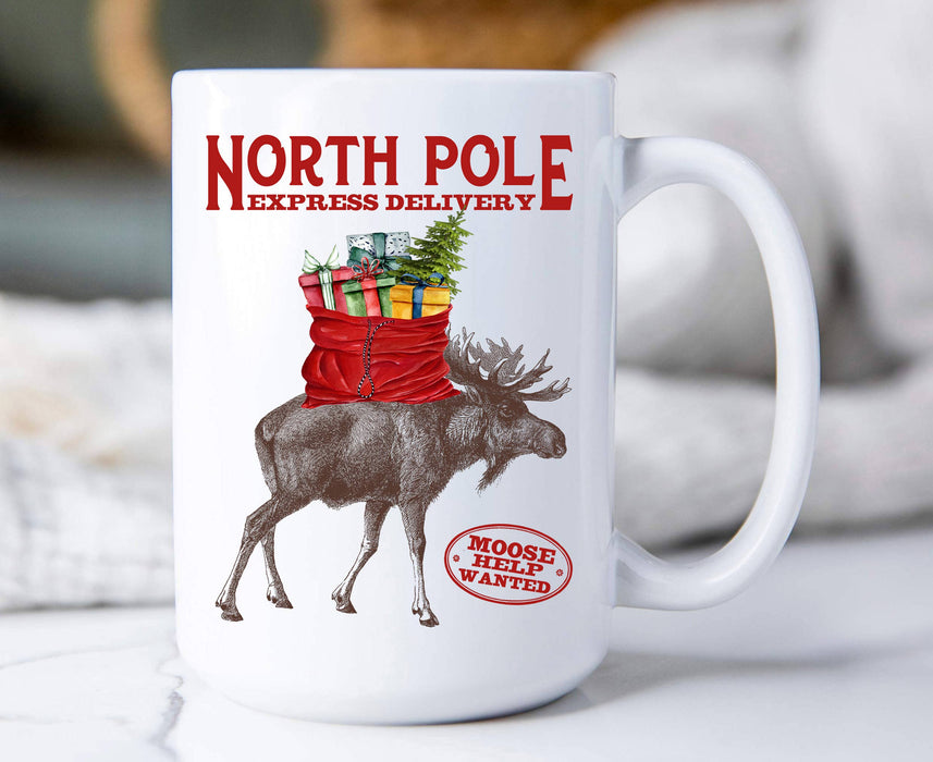 Christmas North Pole Moose Delivery Coffee Mug