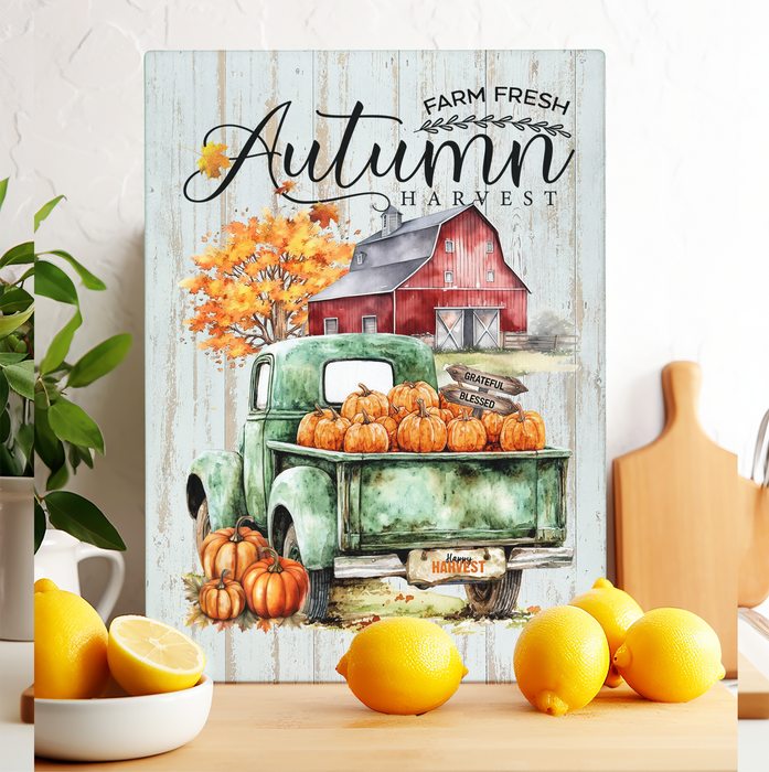 Glass Cutting Board Fall farm Fresh Autumn