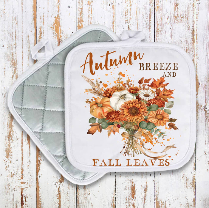 Autumn Breeze Fall Leaves Pot Holder Oven Mitt