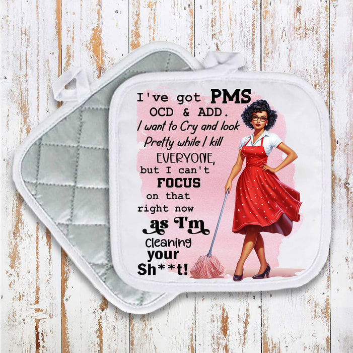 To Busy Cleaning Up Your Sh*T Funny Pot Holder Oven Mitt