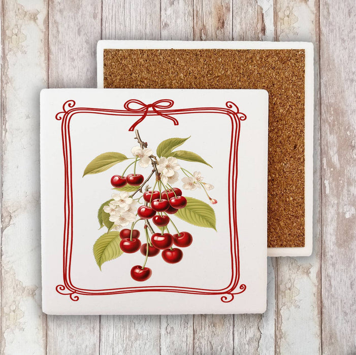 Vintage Cherries Stone Coaster
