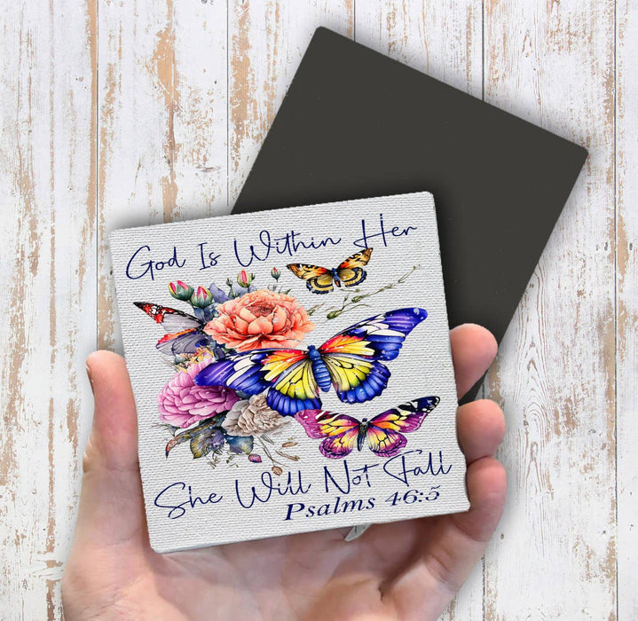 She Will Not Fall Butterfly Spiritual Magnet Fridge