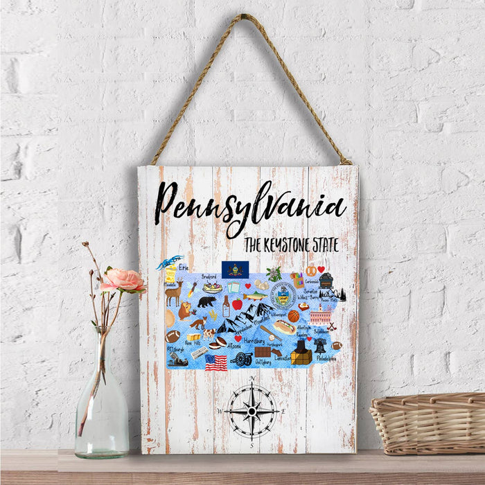 Pennsylvania State Map Souvenir Wall Decor