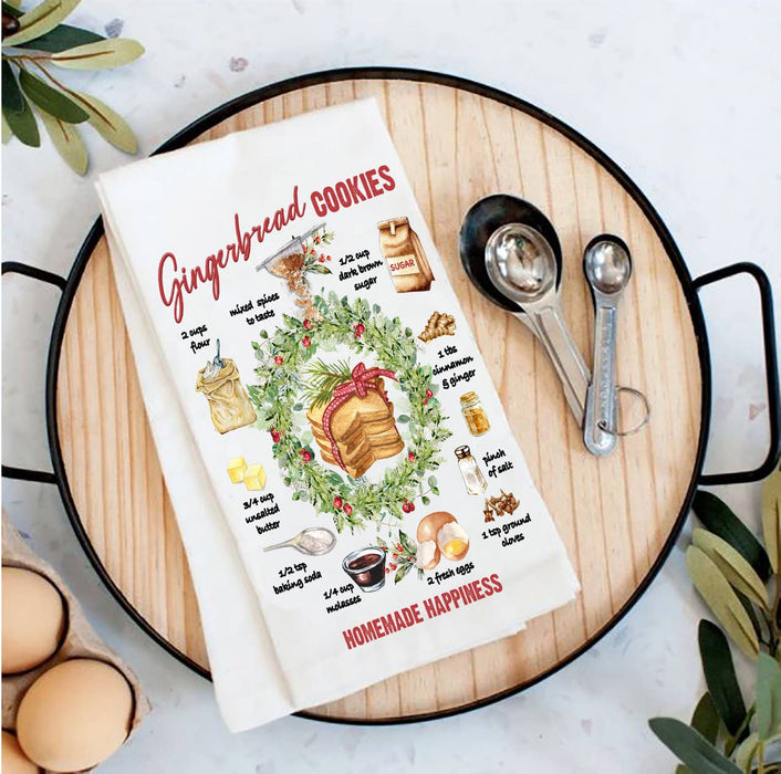 Christmas Gingerbread Cookie Recipe t Tea Towel
