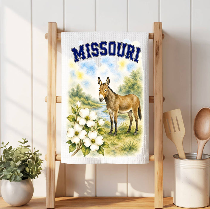 Missouri State Bird and Animal Waffle Weave Towel
