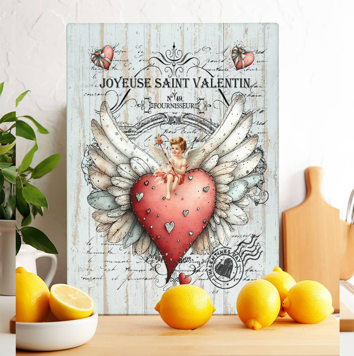 I Cluckin' Love You Chickens Glass Cutting Board Trivet
