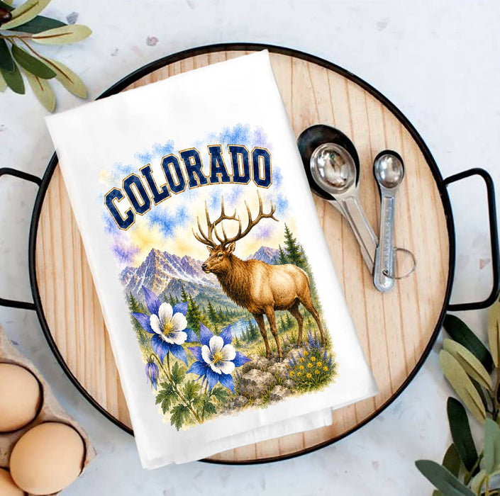 Colorado State Bird and Animal Tea Towel