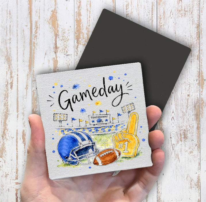Gameday Football Royal Blue & Gold Magnet Fridge
