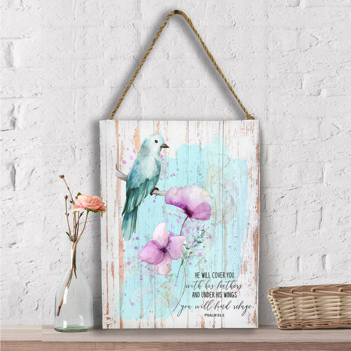 Spiritual He will Cover You God Wall Decor