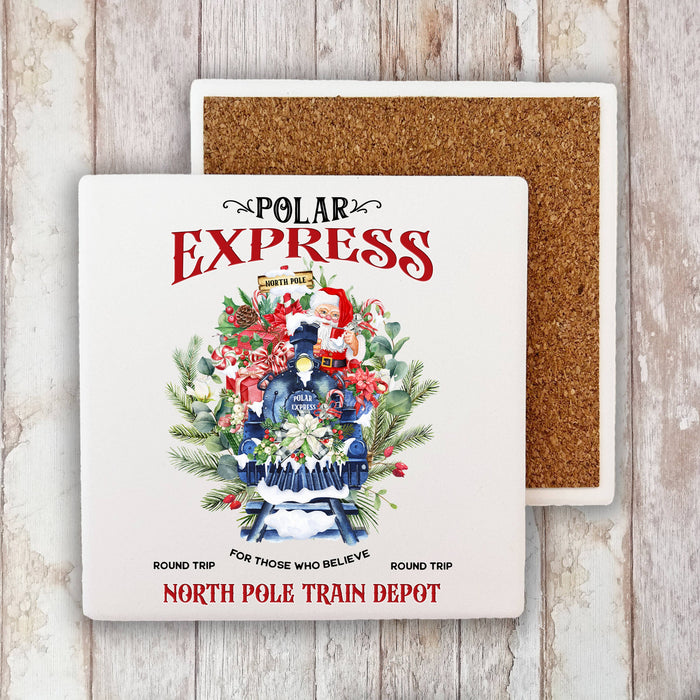 Christmas Polar Express Train Stone Coaster