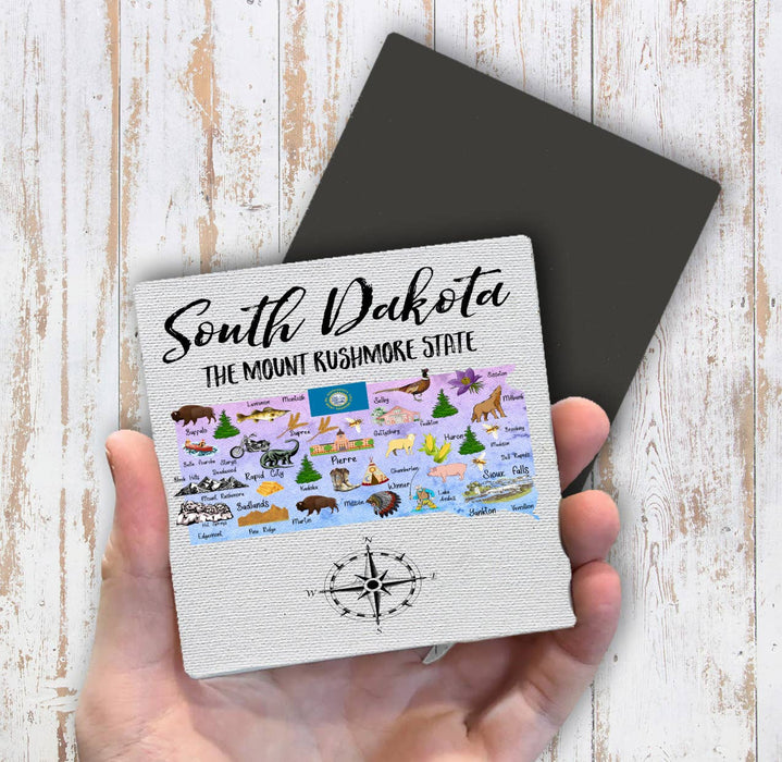 South Dakota State Map Souvenir Magnet Fridge