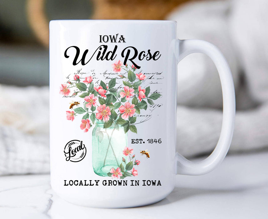 Iowa State Flower Wild Rose  Coffee Mug