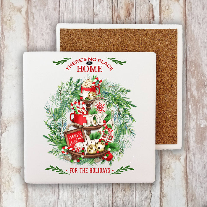 Christmas No Place Like Home Stone Coaster